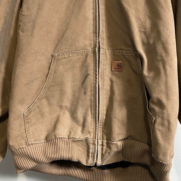 Vintage Carhartt Men's Loose Fit Washed Duck Insulated Active Jacket - Picture 3 of 8